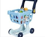 Bluey Shopping Trolley, Sturdy Toy Shopping Basket with Free-Rolling Wheels, Rotating Handle, and 8 Cardboard Accessories, Push Cart for Kids Ages 3+