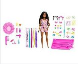 Barbie Life in the City Brooklyn and Her Hairstyles Brunette Doll with +75 Hair Accessories, Gift Toy +3 Years Old (Mattel HHM39)
