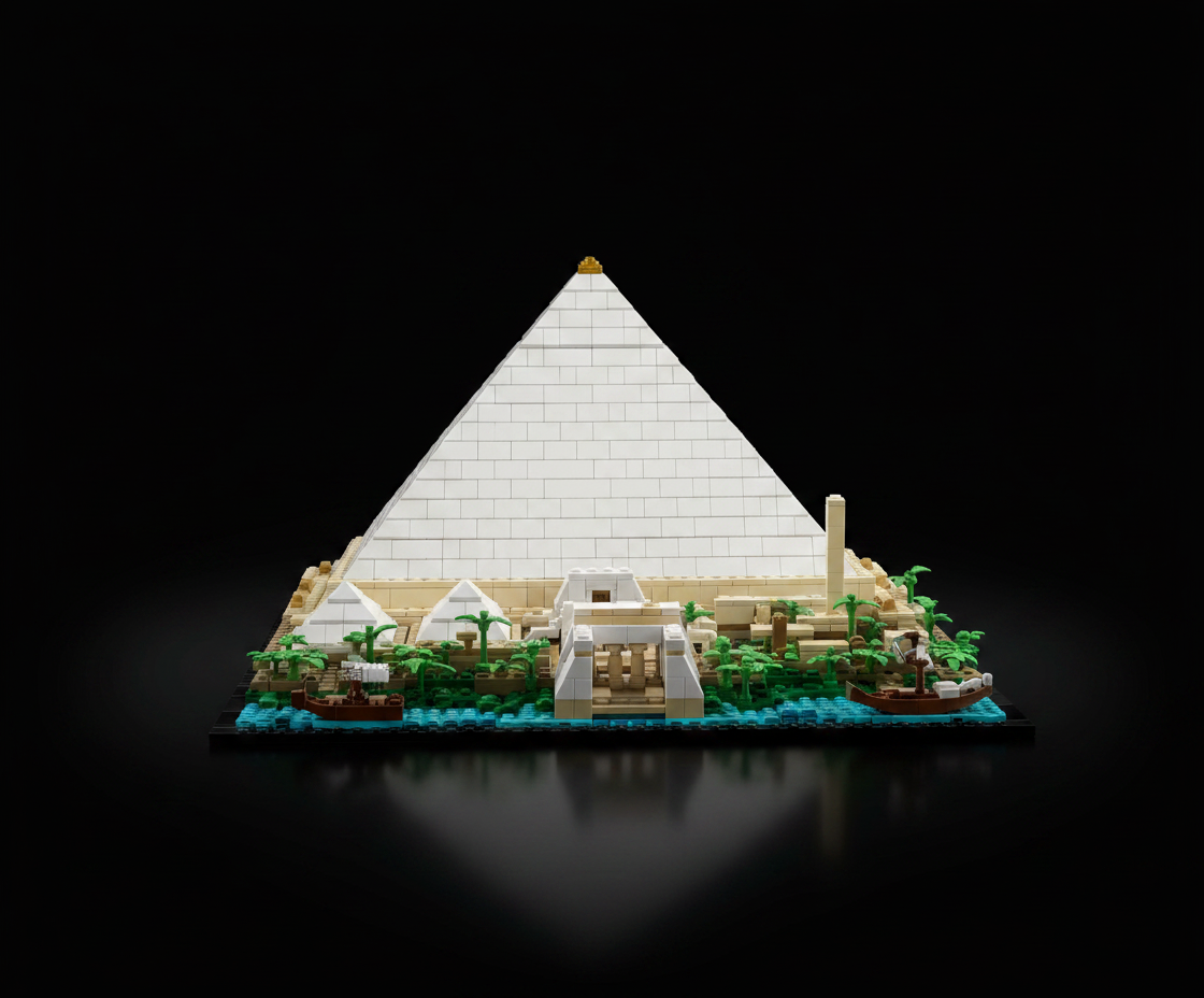 LEGO Architecture Great Pyramid of Giza Set 21058, Home Décor Model Building Kit, Creative DIY Activity, Famous Landmarks Collection