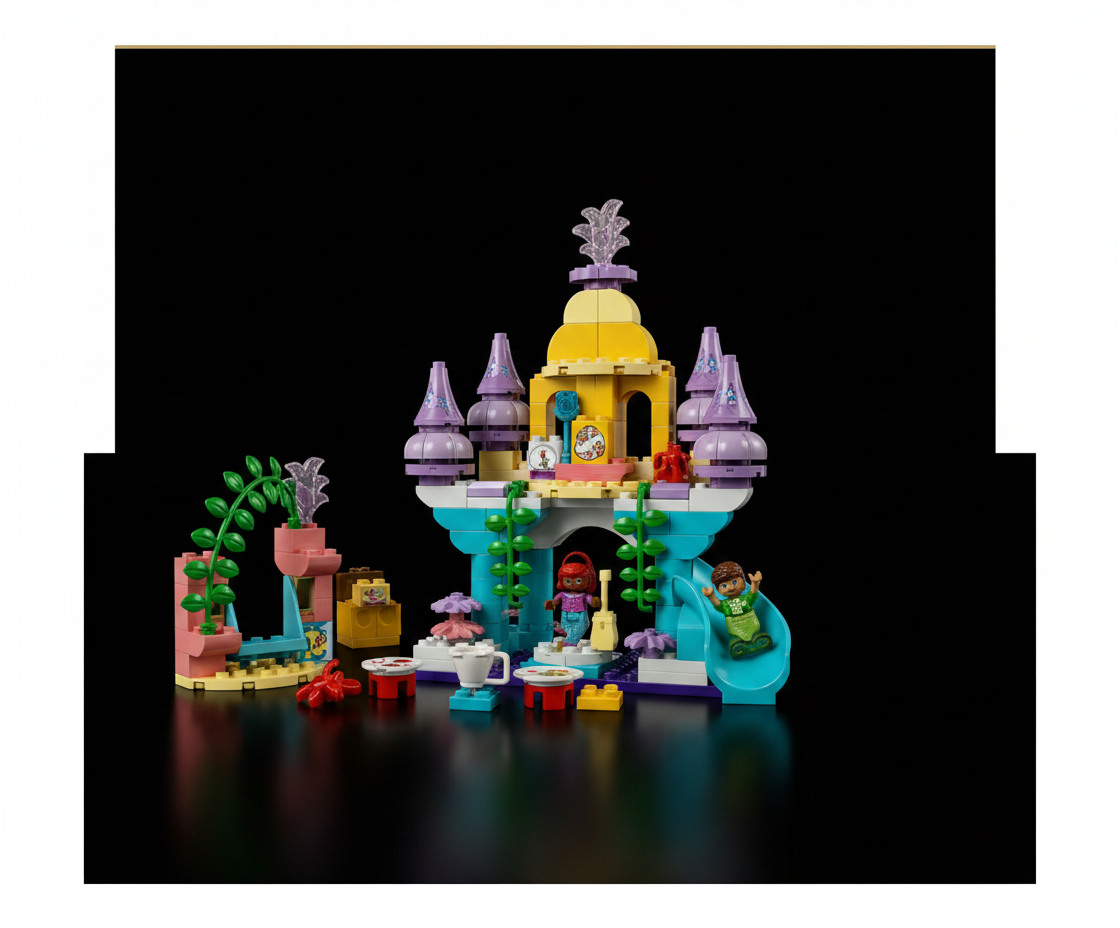 LEGO DUPLO Disney Ariel’s Magical Underwater Palace Building Set - The Little Mermaid Toy for Girls & Boys, Ages 2+ - Toddler Preschool Sensory Toy with Disney Princess Minifigure - 10435