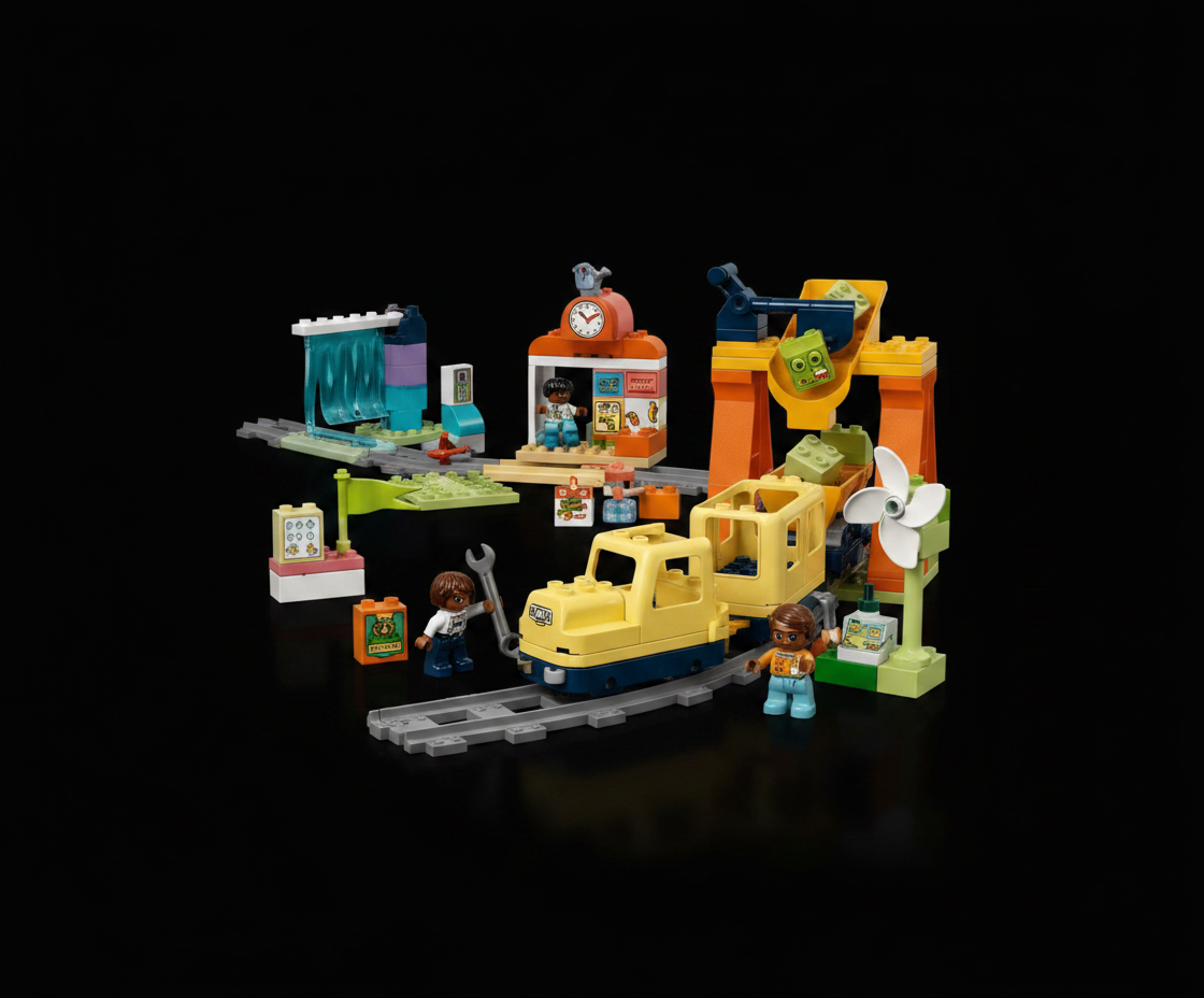 LEGO DUPLO Town Big Interactive Community Train Set - Learning Toddler Train Toy Playset for Boys and Girls, Ages 3+ - Gift Idea for Birthdays and Holidays - 10428