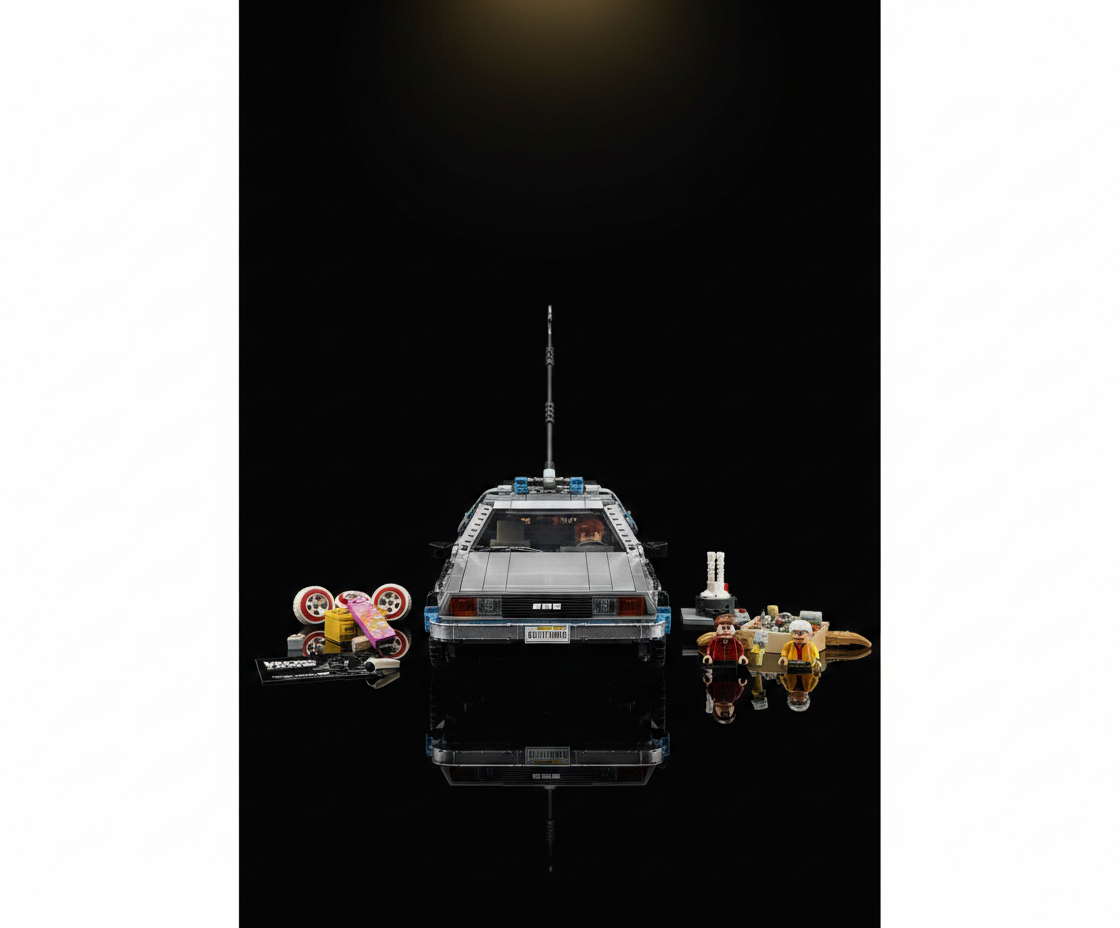 LEGO Icons Back to the Future Time Machine 10300, Model Car Building Kit Based on the Delorean from the Iconic Movie, Perfect Build for Teens and Adults Who Love to Create