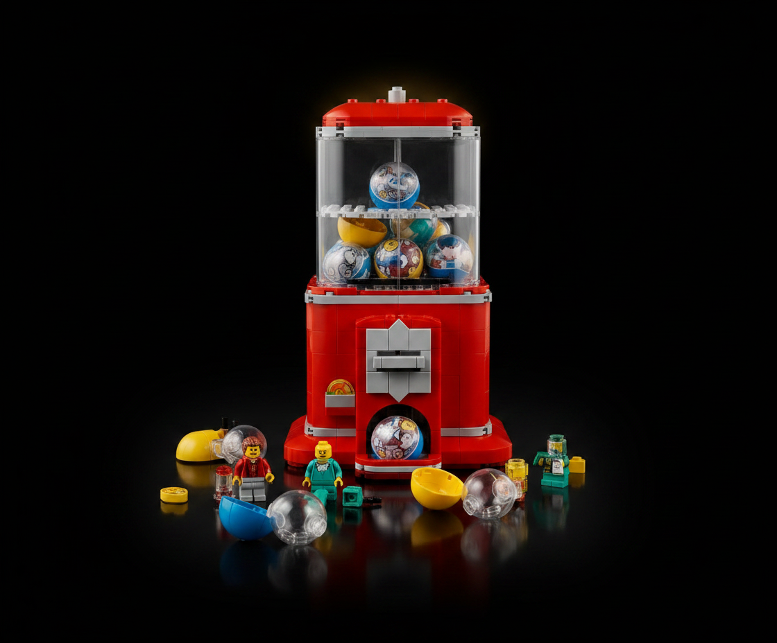 LEGO Ideas Minifigure Vending Machine Building Set for Adults - Creative Office Decor or Home Book Shelf Display - Capsule Dispensing Toy - Nostalgic Gift for Men and Women, 18+ - 21358