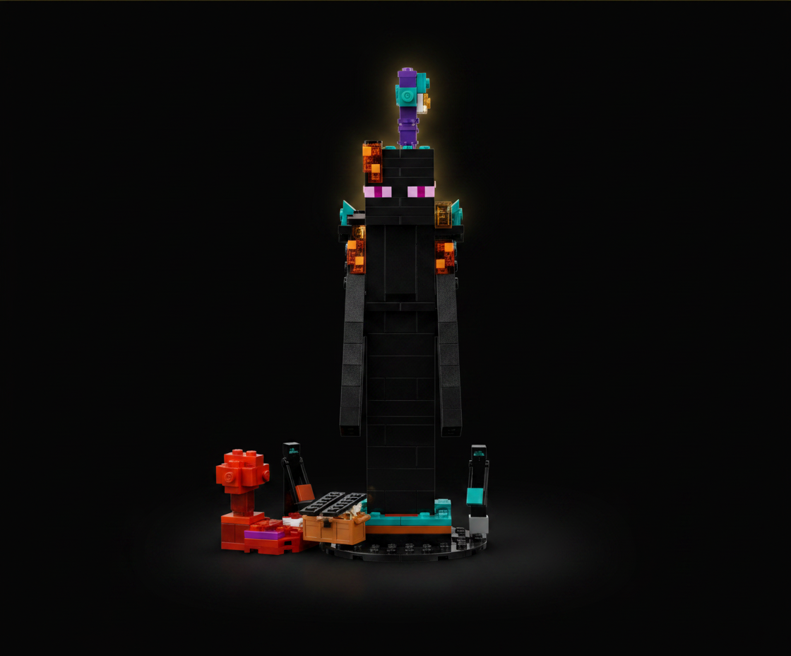 LEGO Minecraft The Enderman Tower Building Toy for Boys & Girls - Video Game Building Set for Kids, Ages 9+ - 2 Toys in 1 for Player Vs. Player Pretend Play - Gift Idea for Gamers - 21279